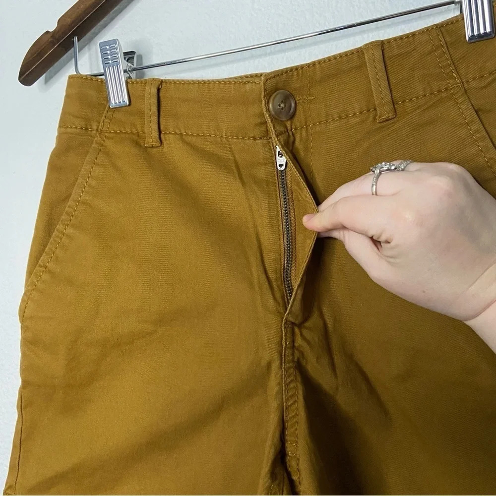 LOFT High Waist Twill Shorts Size 00 Brown Bronze NEW “The Washed Twill Short” - Picture 6 of 15